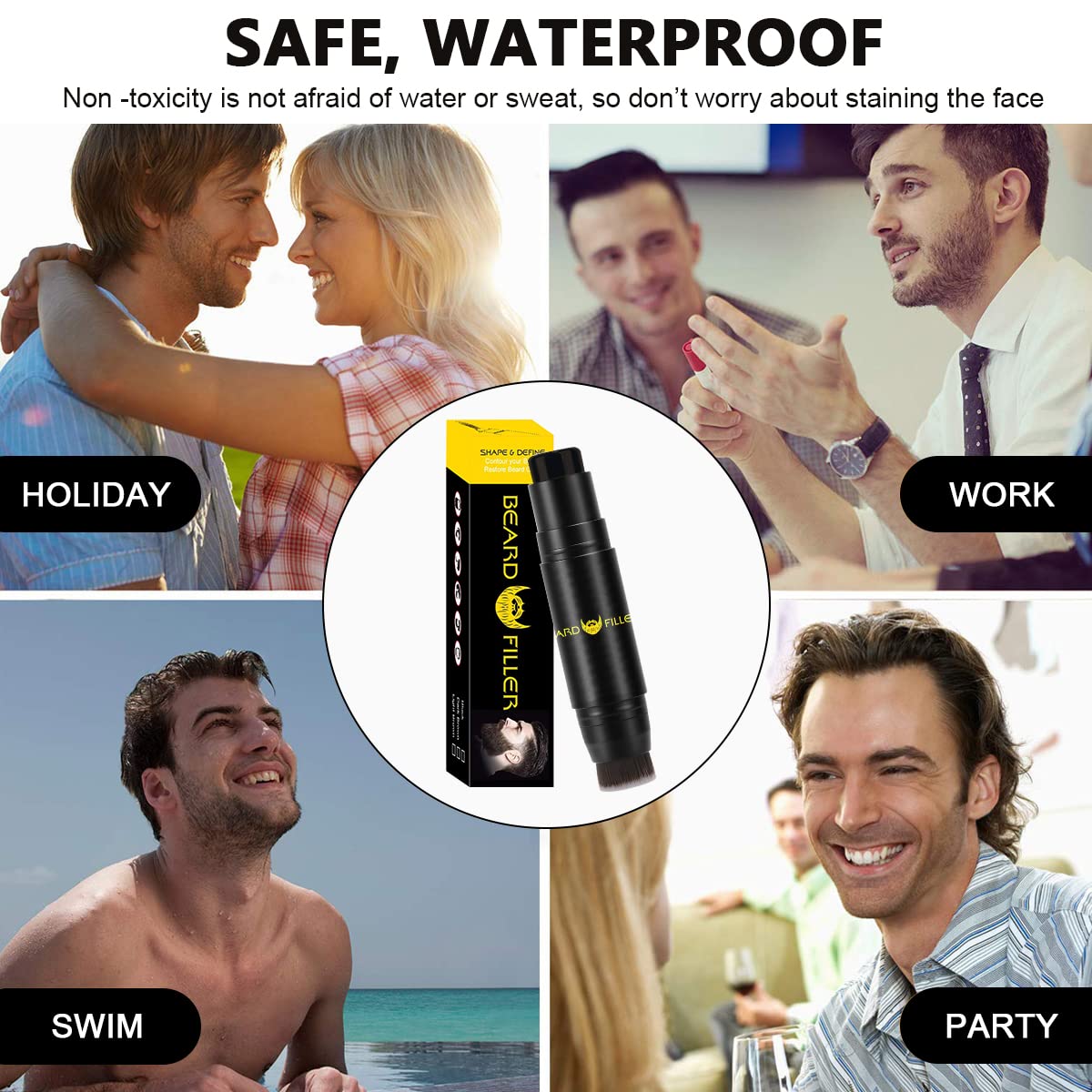 MAYCREATE Beard Pencil Filler for Men Dual Tip 2 in 1 Beard Pencil with Brush for Beard Styling, Sweat Proof Beard Pencil Filler Mustache Kit for Men Beard, Mustache, Eyebrows (black) MAYCREATE Beard Pencil Filler for Men Dual Tip 2 in 1 Beard Pencil with Brush for Beard Styling, Sweat Proof Beard Pencil Filler Mustache Kit for Men Beard, Mustache, Eyebrows (black)
